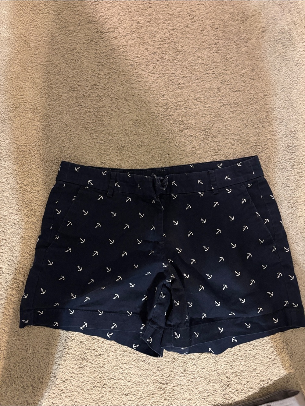 Nautica Navy Anchor-Print Bermuda Shorts